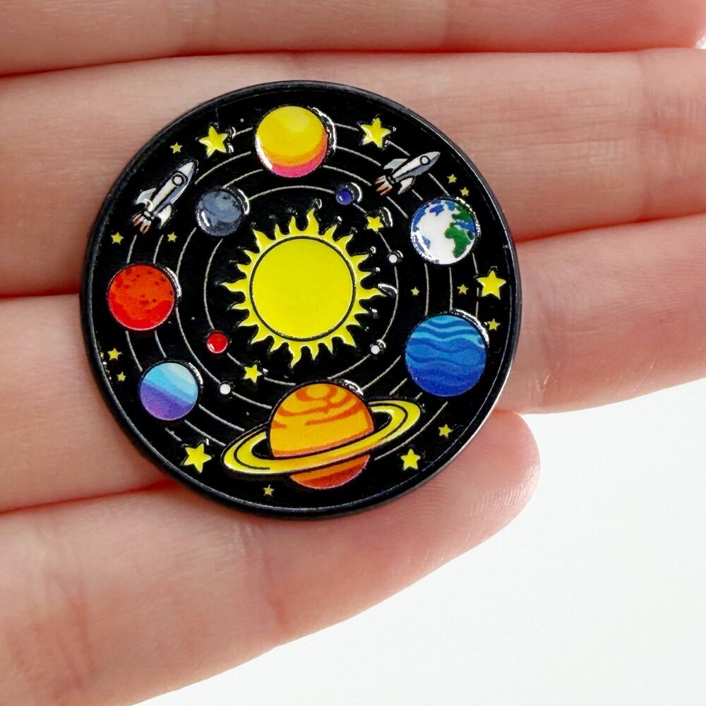 Solar System Space Soft Enamel Pin Planets Galaxy Astronomy Lapel